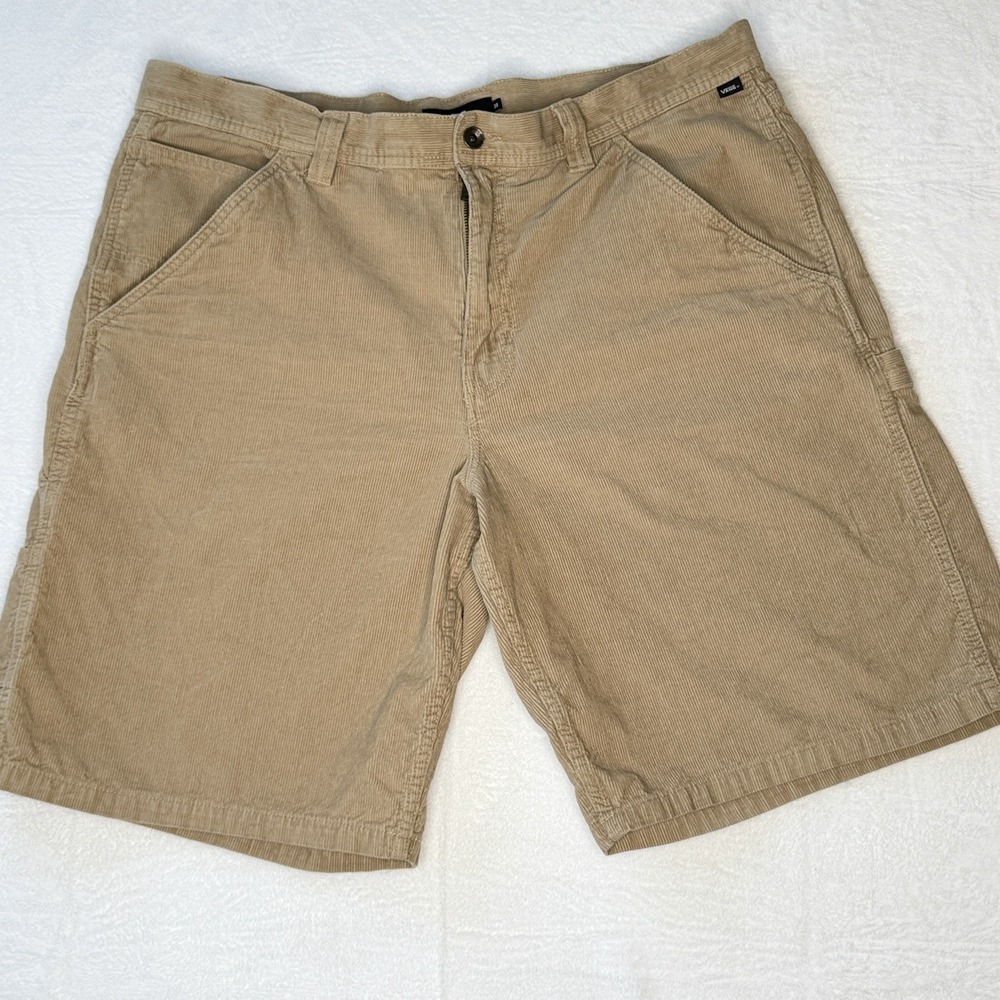 Vans Loose Fit Corduroy Carpenter Shorts Tan Beige Workwear Skate Mens 38 Street